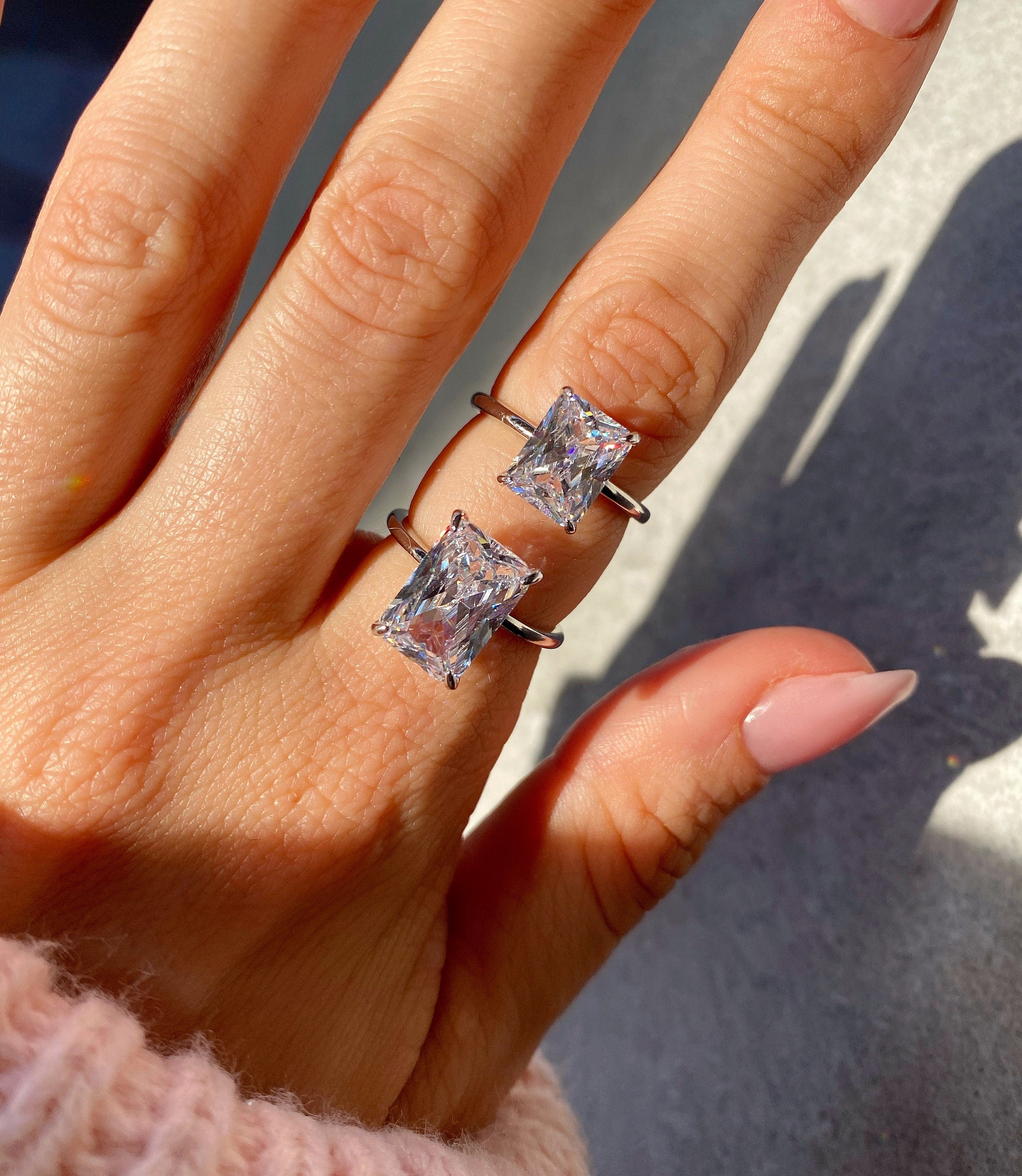 925 sterling silver moissanite engagement promise ring MRG035