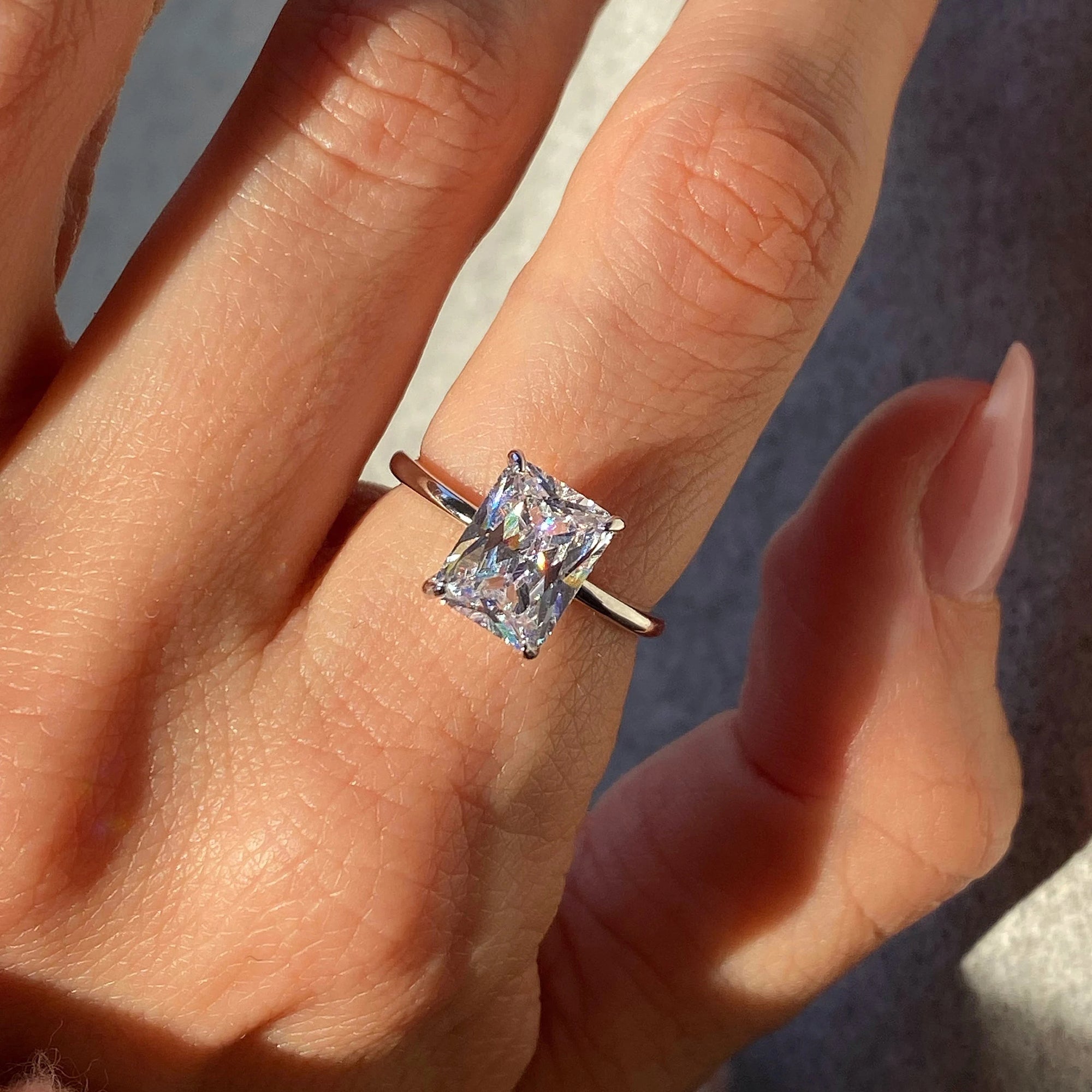925 sterling silver moissanite engagement promise ring MRG035