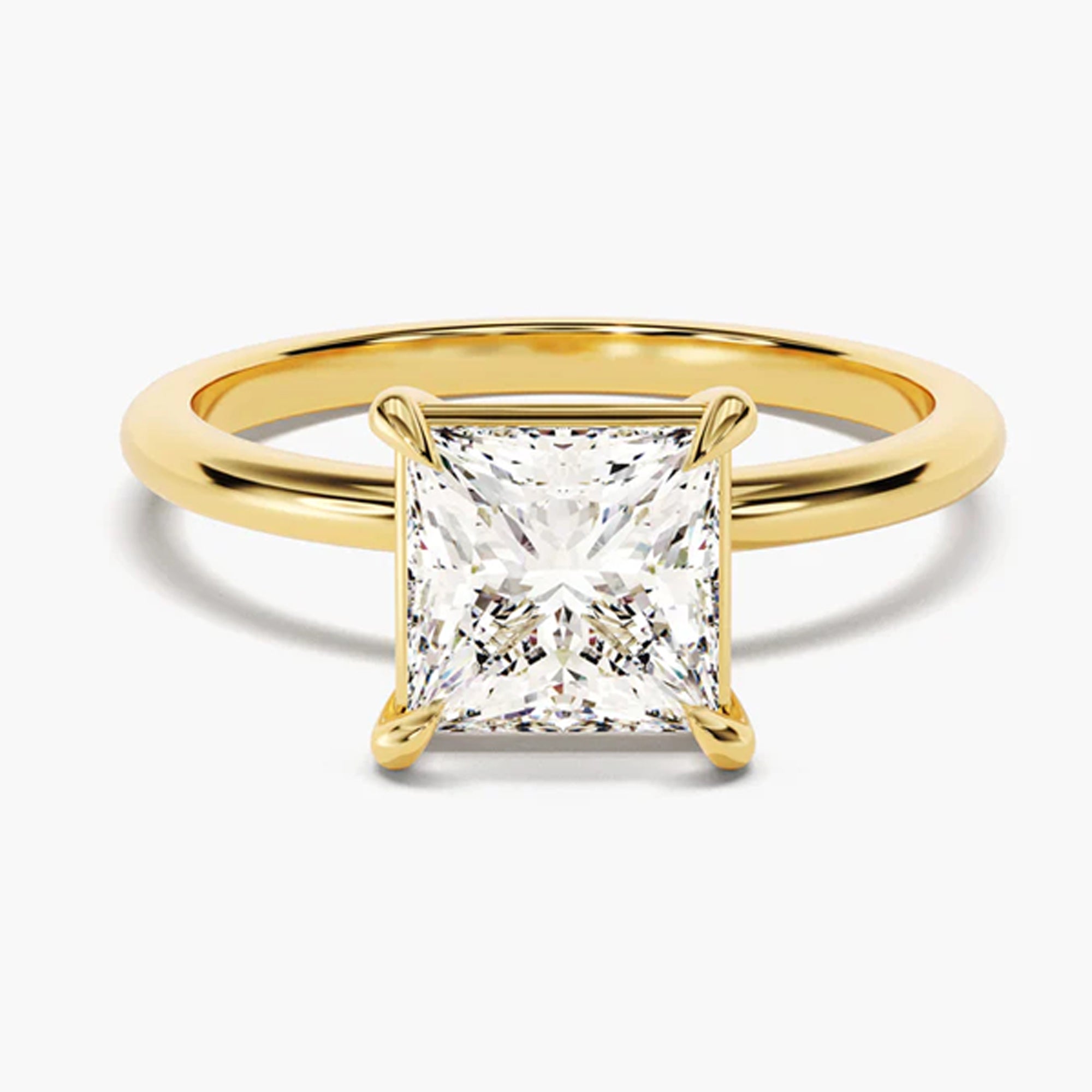 PRINCESS CUT SOLITAIRE MOISSANITE ENGAGEMENT RING MRG040