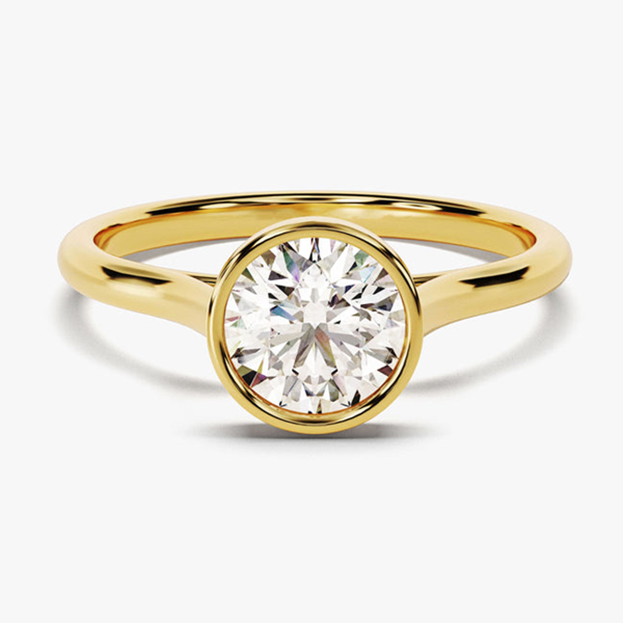 ROUND BEZEL SOLITAIRE MOISSANITE ENGAGEMENT RING MRG041