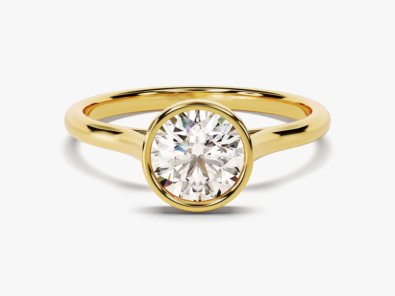 ROUND BEZEL SOLITAIRE MOISSANITE ENGAGEMENT RING MRG041